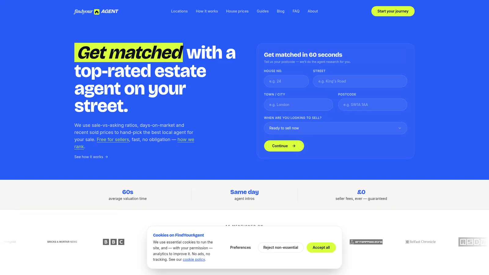 Find Your Agent — live site screenshot