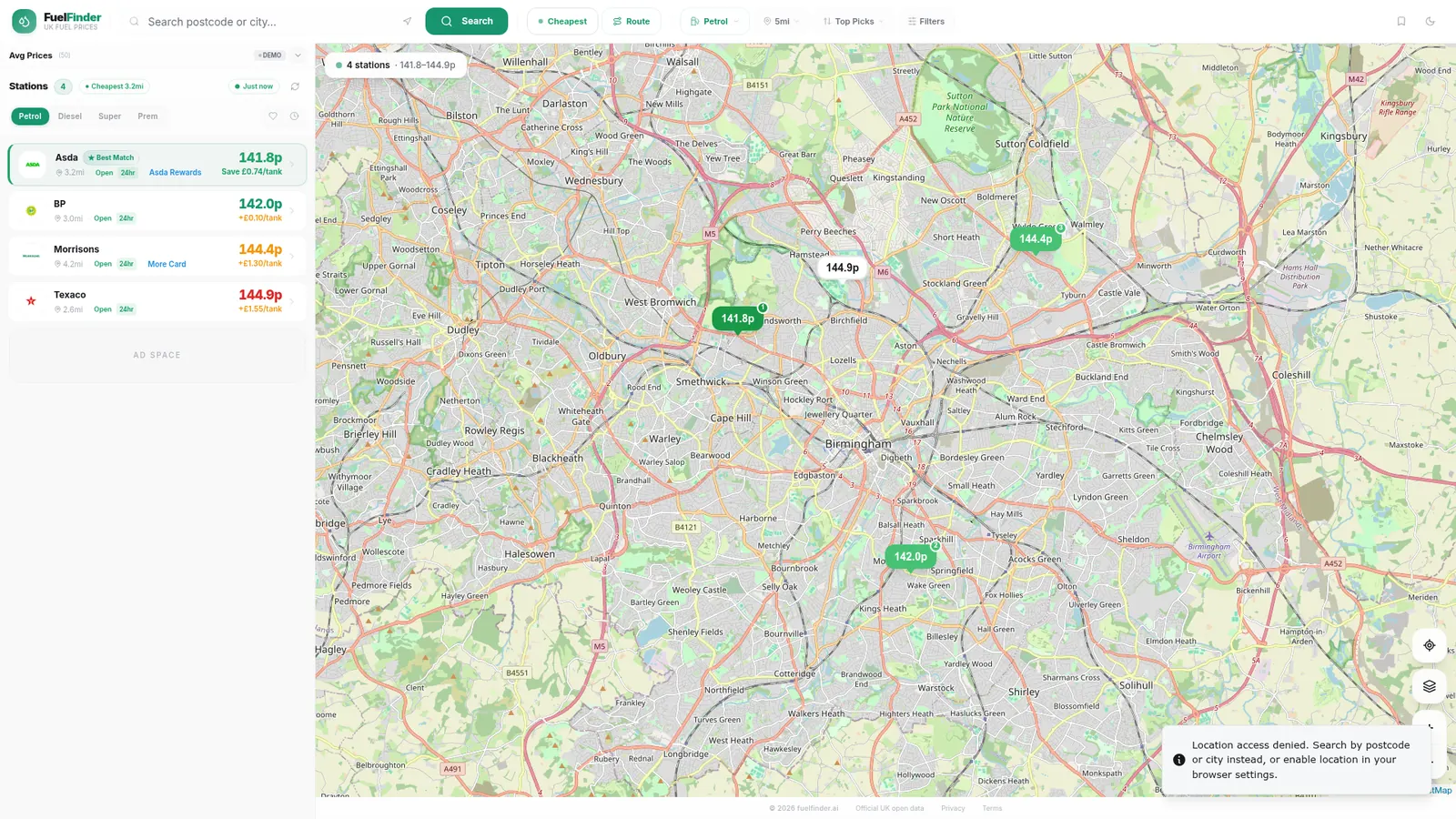 Fuel Finder — Cheapest fuel near you.